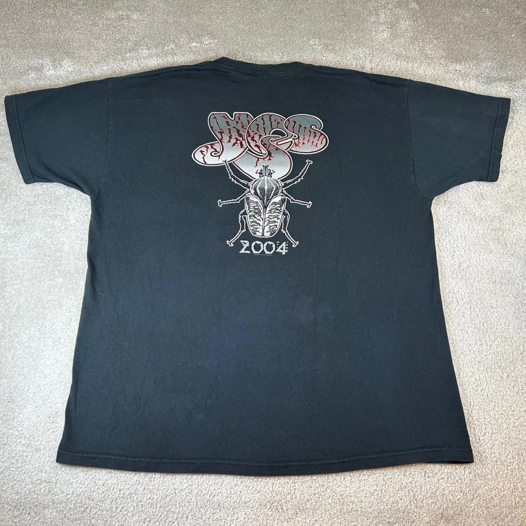 Vintage Y2K Yes Band T-shirt Men's 2XL Black 2004 Tour Platinum Member Beetle
