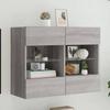 VidaXL TV Unit with LED Lights, Wall-Mounted TV Cabinet with Shelves, Hanging TV Stand for Living Room, Modern, Sonoma 837104