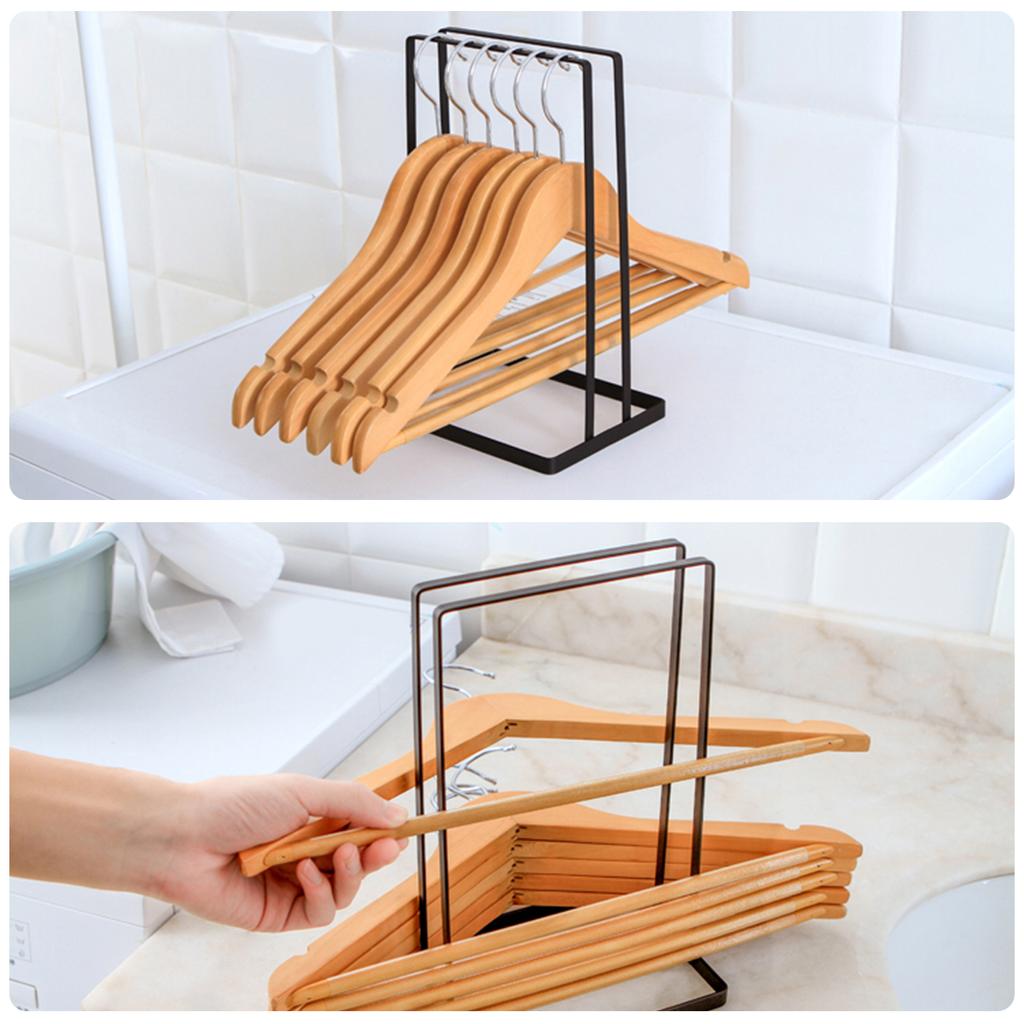 Hanger Organizer Stacker Metal Clothes Hanger Stand Household Closet Laundry Room Holds Storage Rack