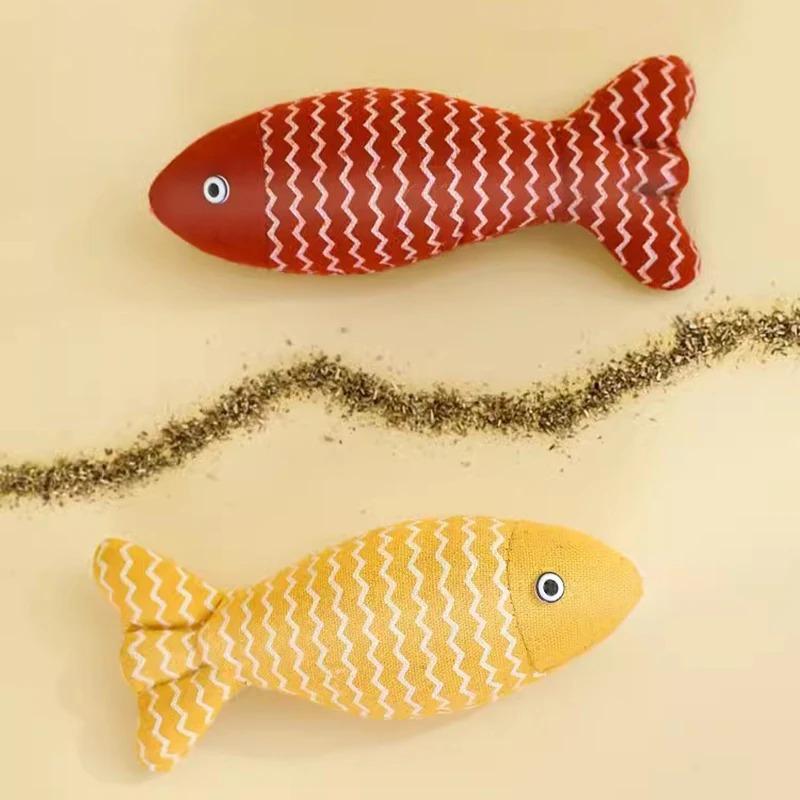 Cat Fish Toy Cat Scratcher Catnip Toy Interactive Simulation Fish Cat Mint Fidget Toys Stuffed Playing Toy designed for Cat Kitten