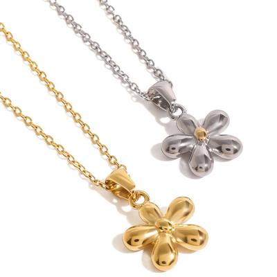 Youthway Color Preservation Stainless Steel Flower Pendant Necklace For Women Gold   Gold-Plated Waterproof Jewelry