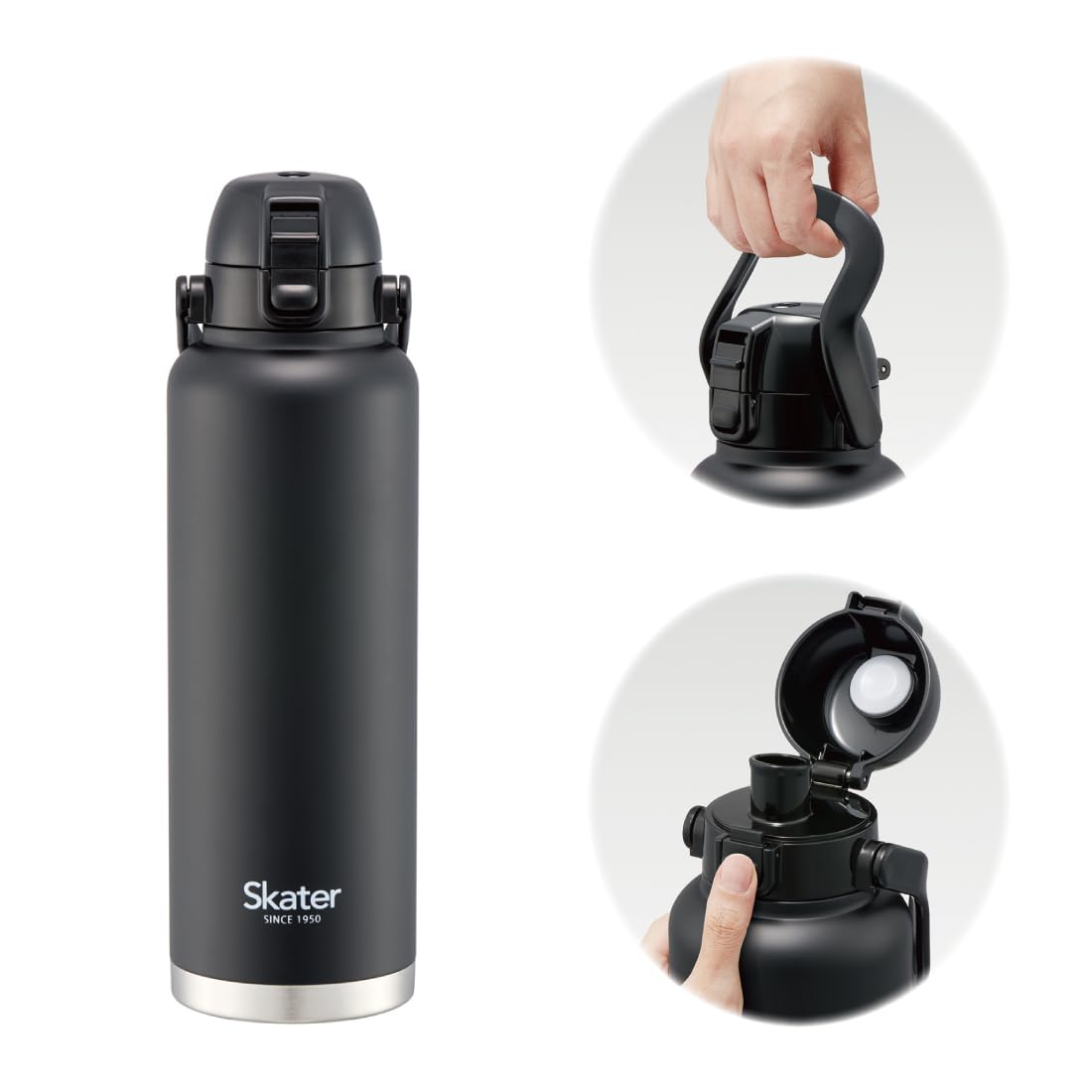 

Skater STD15H-A 1500ml Direct Water Bottle with Handle, Black