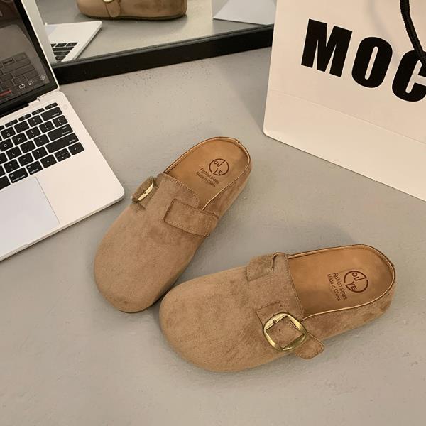 Fashion Shoes Woman 2025 House Slippers Platform Cover Toe Loafers Pantofle New Spring Retro Slides Shoes Woman 2025 Loafers Cover Toe F
