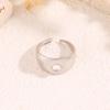 Gold-Plated Titanium Steel Open Ring with Retro Geometric Design