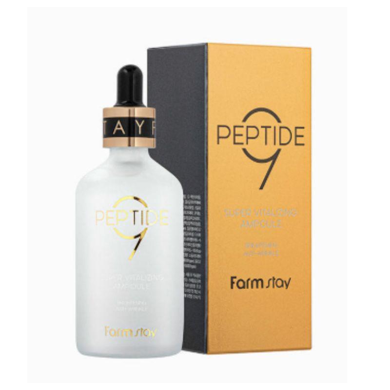 Farmstay Peptide 9 Super Vitalizing Ampoule 100ml - Anti Aging Firming Elasticity Boost Serum Korean Skincare