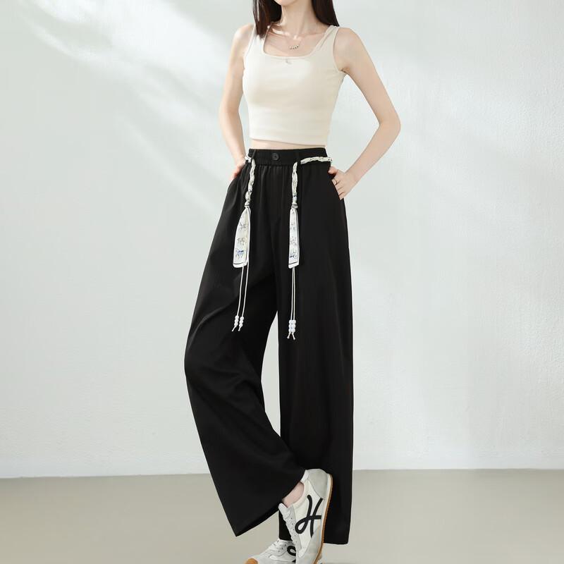 Baitu Women's High-Waist Wide-Leg Trousers