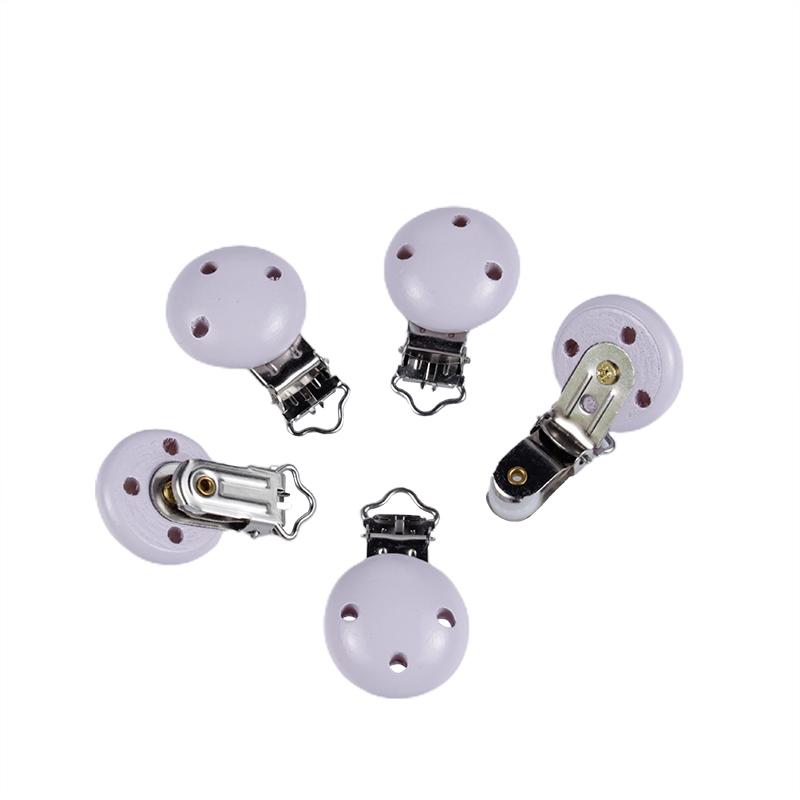 10Pcs 30mm Baby Wooden Pacifier Clips Round Wood Clip for Baby Pacifier Log Nipple Chain Holder Accessories BPA Free