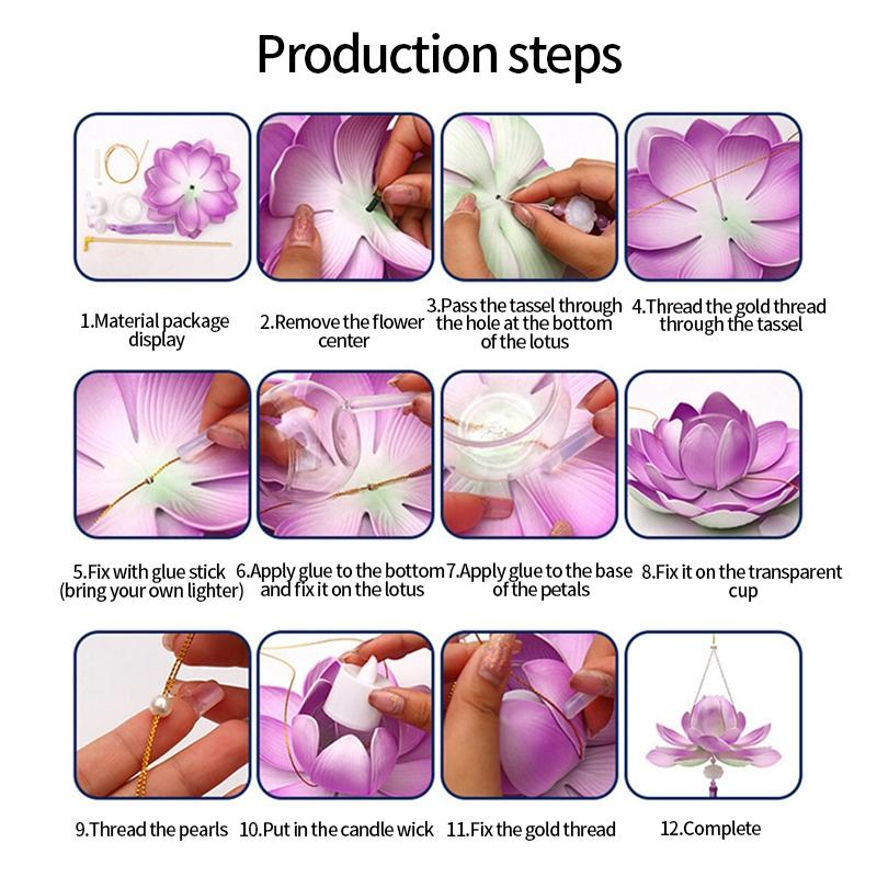 2026 Mid-Autumn Festival Lantern Handheld Paper Lotus Flower DIY Lantern Material Kit Glowing Festival Lantern Lotus Light Decor