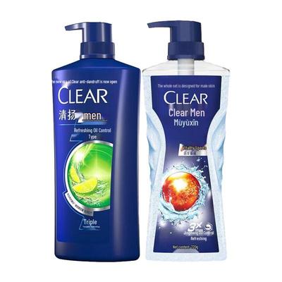 Clear Men Refreshing Oil Control Shampoo & Sport Body Wash Set