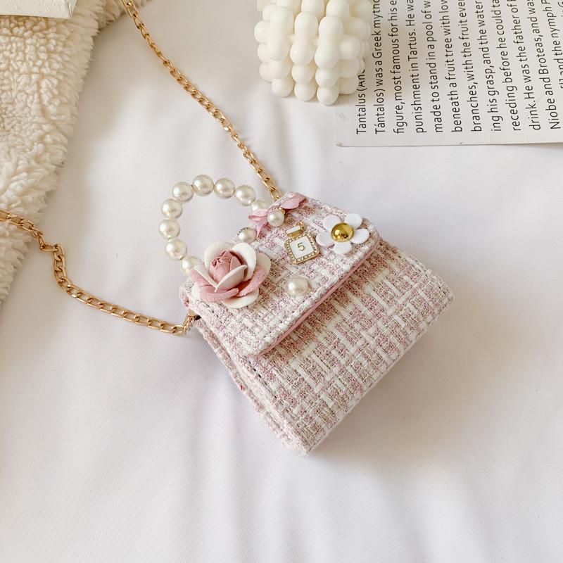 Stylish Mini Girls Crossbody Bag Adorable Pearl Princess Accessory Fashion Design For Kids