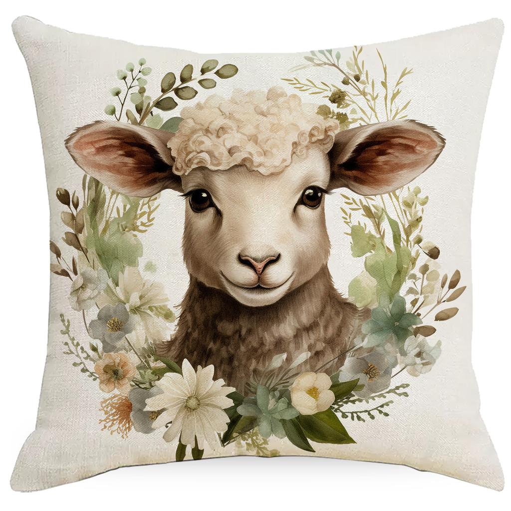 New Easter Bunny Easter Egg Sofa Decorative Pillow Cushion Cover