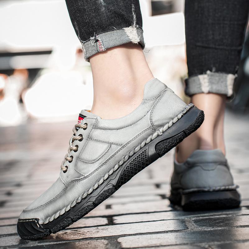 

Модная кожаная обувь Повседневная деловая обувь для мужчин Платье Tenis De Hombre Мокасины Мокасины Tenis Caballero Дизайнерская 48 серый