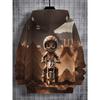 Boys' Off-road Motorcycle Pattern Hooded Sweatshirt - Rider and Track Print, Suitable for Motorcycle Racing Fans