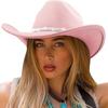 Amerikanischer Western Cowboy Hut Orgie Party Rosa Silber Funkelnd Leuchtender Hut EVA Verbundstoff Zylinder