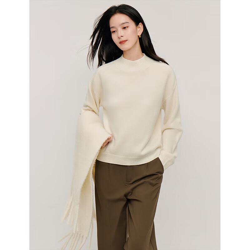 INMAN Women's Merino Wool Long Sleeve Knitted Sweater