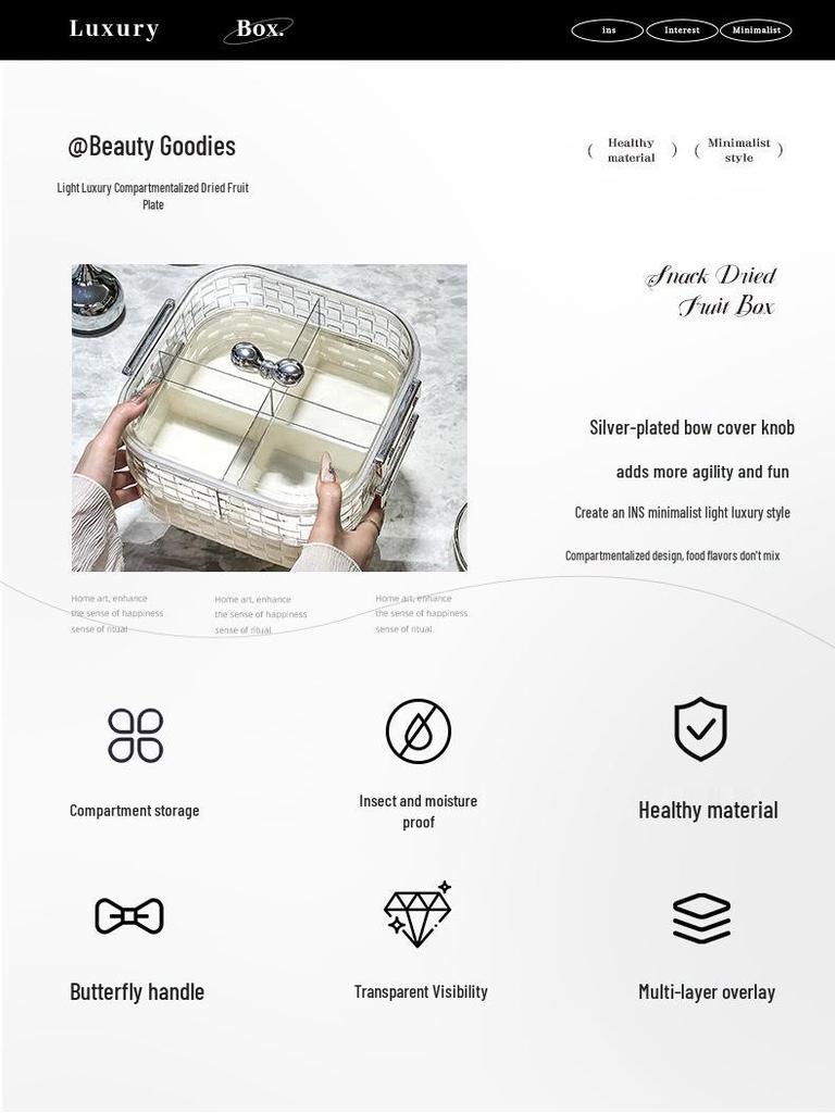 Rotating Multi-layer Nordic Fruit & Candy Box for Coffee Table