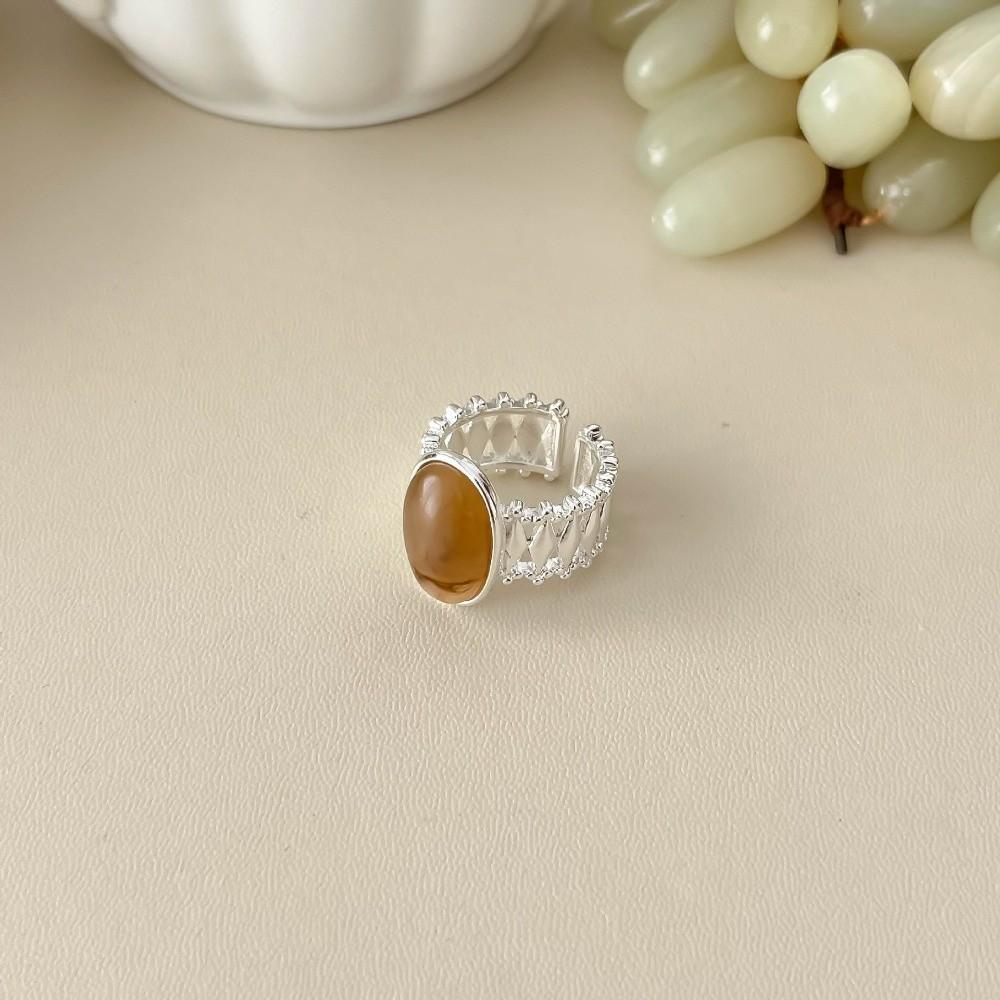 Creative Amber Open Finger Rings Natural Opening Rings Fashion Finger Rings  Women