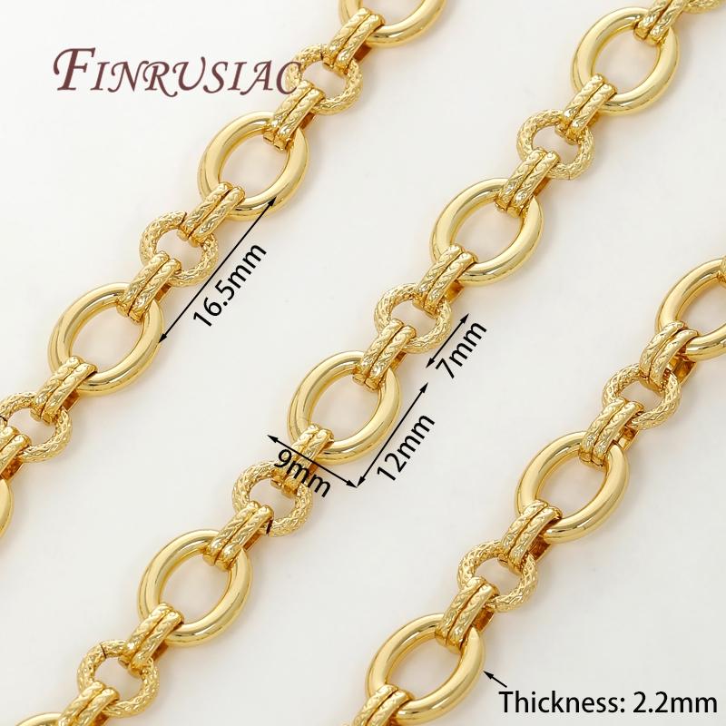 Multiple Styles 0.5-1 Meter 18K Gold Plated Roll Bulk Chains Cable Link Chains For Necklaces High Quality Jewelry Accessories