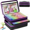 DIY Diamond Painting 420-Compartment Storage Bottles & Essential Oil Bag - Purple Handheld Tool Set