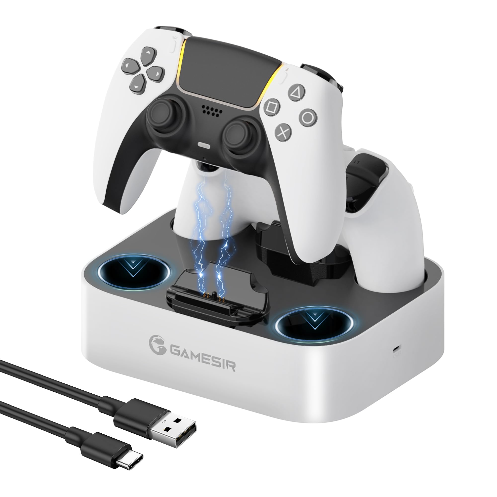 

GameSir PS5 Controller Charging Charging 2 Devices at the Same P5 Compatible with PlayStation 5 Fast Can be Charged by Just Placing LED Indicator Port