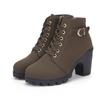 New Women Pumps Boots High Quality Lace-up European Ladies Shoes PU High Heels Boots