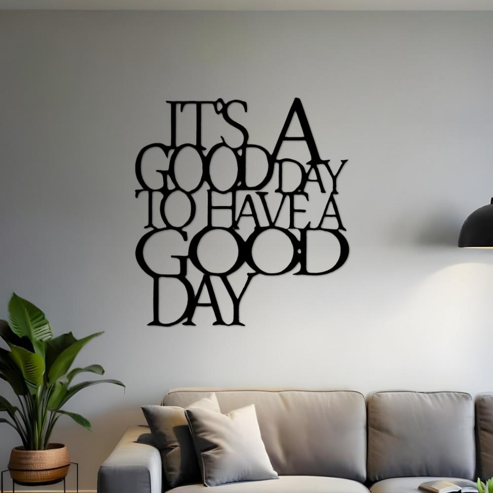 Large Black Iron Laser Cut Wall Art, Heavy Duty Modern Farmhouse Decor for Living Room Bedroom, Positive Quote Gift, Hanging Ornament