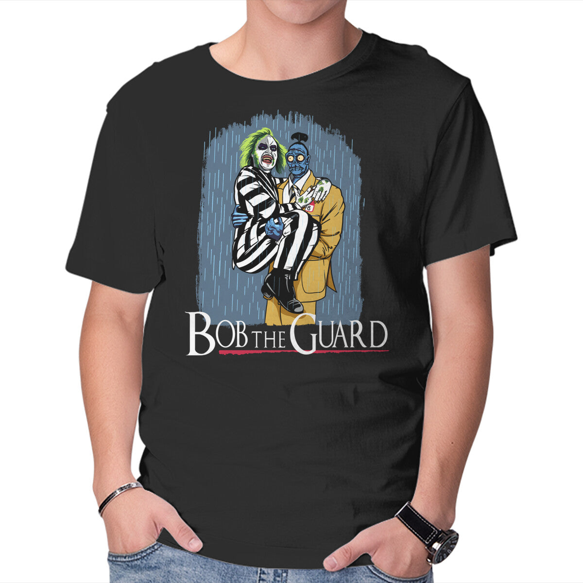 Unisex Crew Neck T-Shirt Bob The Guard Graphic Short Sleeve Casual Tee XL