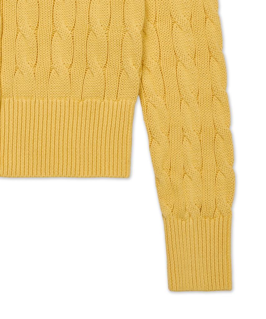 Polo Ralph Lauren Cable Knit Cotton Crew Neck Cardigan - Yellow