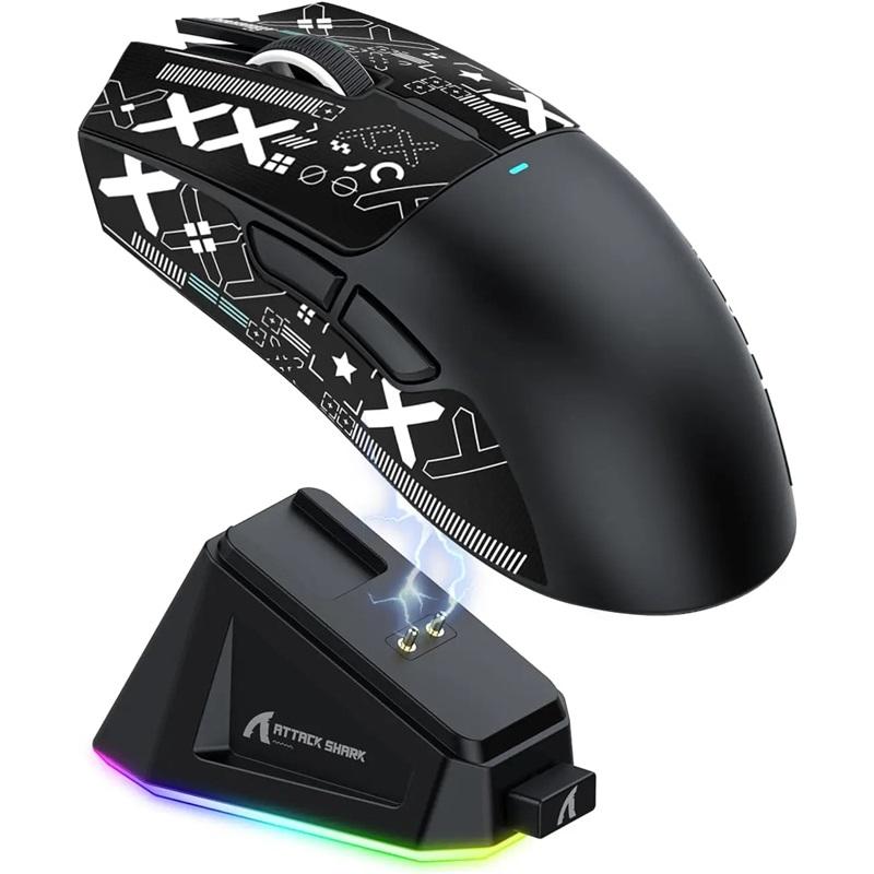 ATTACK SHARK X11 PixArt PAW3311 Mouse Wireless cu Trei Moduri pentru Jucători Stație de Încărcare Senzor de Gaming, Mouse Wireless BT/2.4G