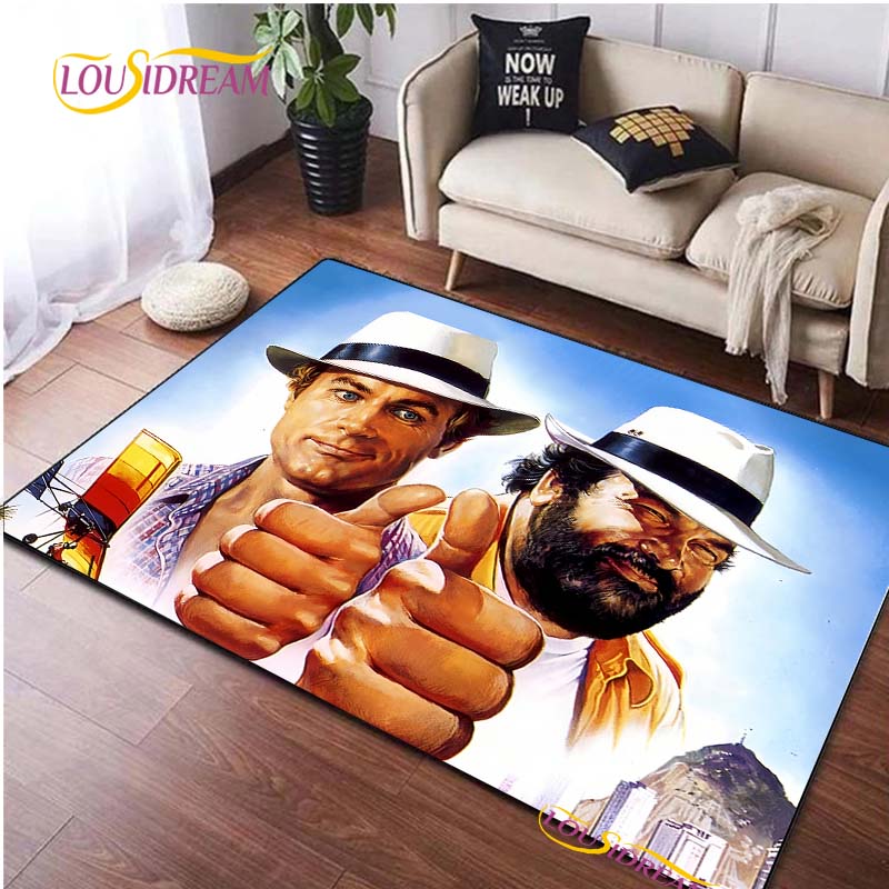 Bud Spencer & Terence Hill Szőnyeg Nappalihoz Hálószobai Szőnyeg Konyhai Ajtó Gyerekek Csúszásmentes Padlószőnyegek fotózási kellékek Alfombra Szőnyeg