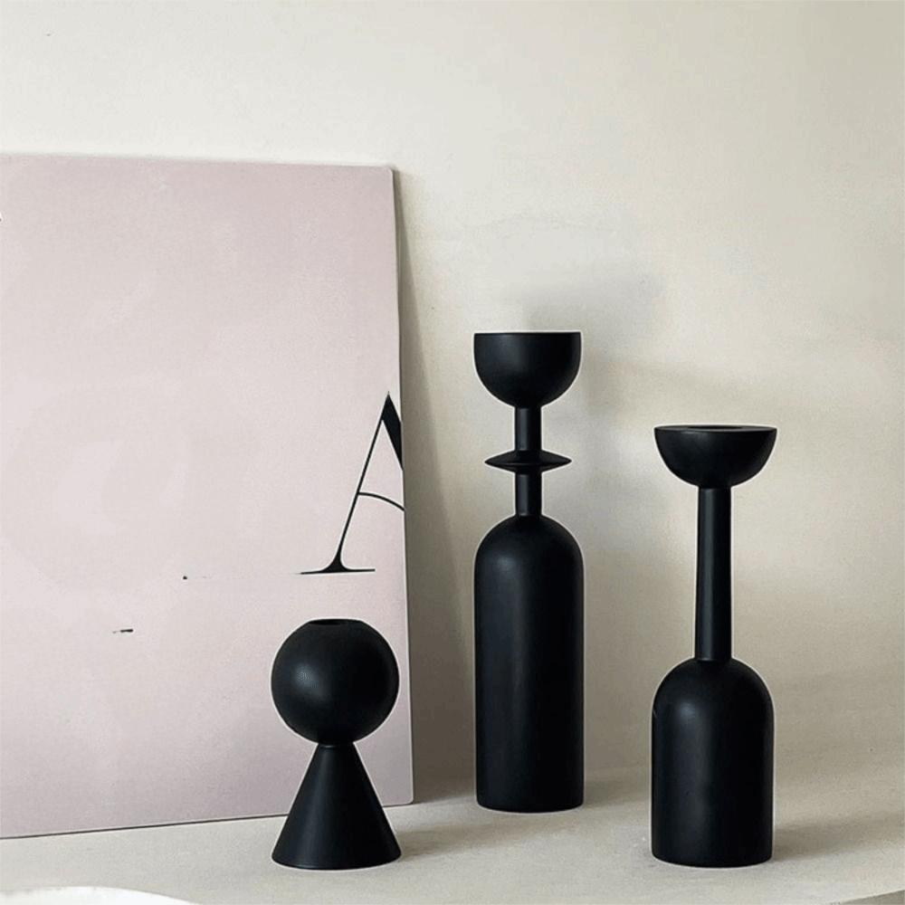3 Stück/Set Minimalistisches Kerzenständer-Ornament Französischer Stil Dekorative Kerzenständer Heimdekoration