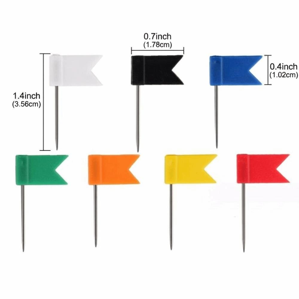 100pcs/box Bright Colors Colored Push Pins Easy Insert Reliable Material Drawing Tacks 100 Pieces Box Stable Fixing