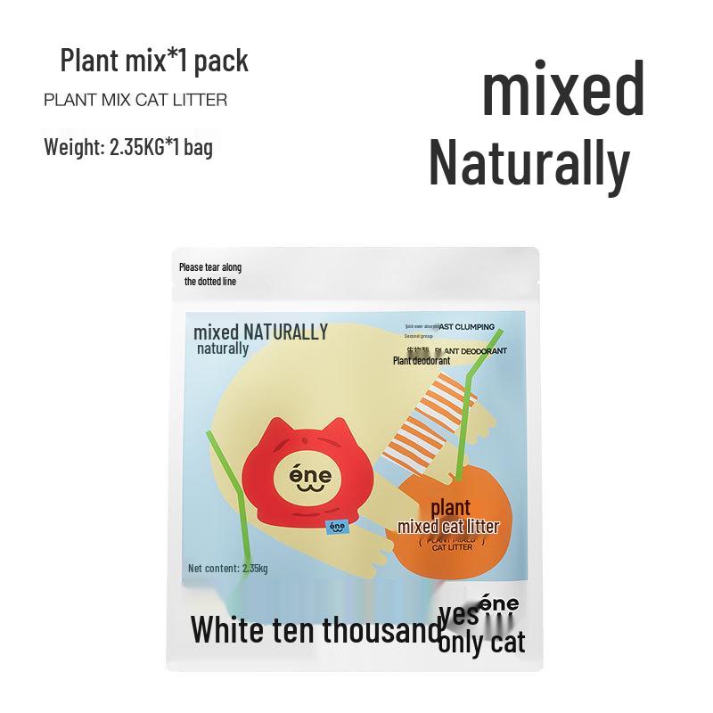 PETSHY Plant-Mineral Cat Litter: High Absorption, Non-Stick, Low Dust, Deodorizing 1 Pack