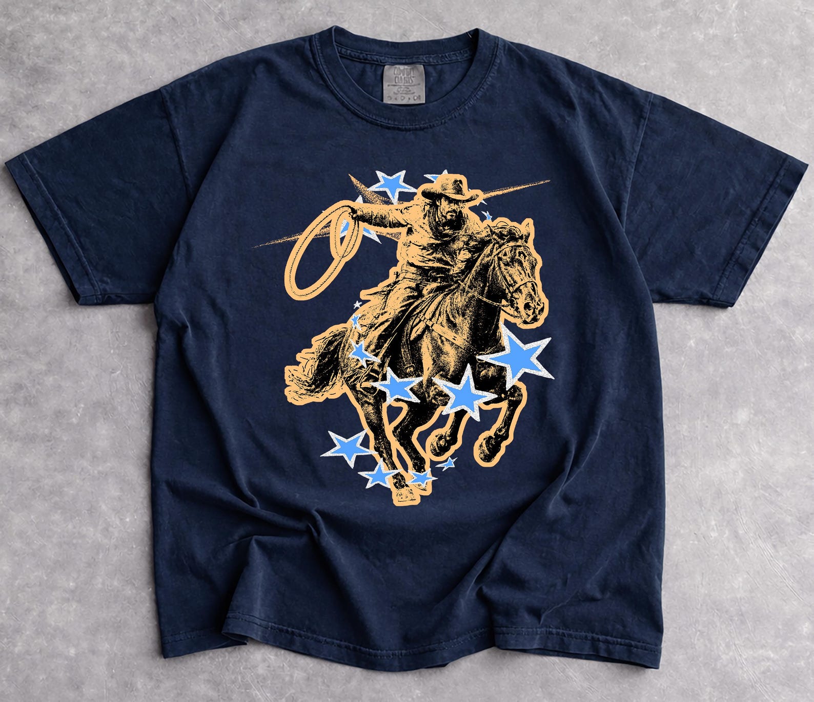 Vintage Cowboy Shirt, Comfort Colors Western Rodeo Graphic Tee L