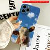 Cow Gazing At Blue Sky Clouds Phone Case All Inclusive Film Hard Phone Case, Compatible with iPhone 18 Pro Max 17 16 15 14 13 12 11