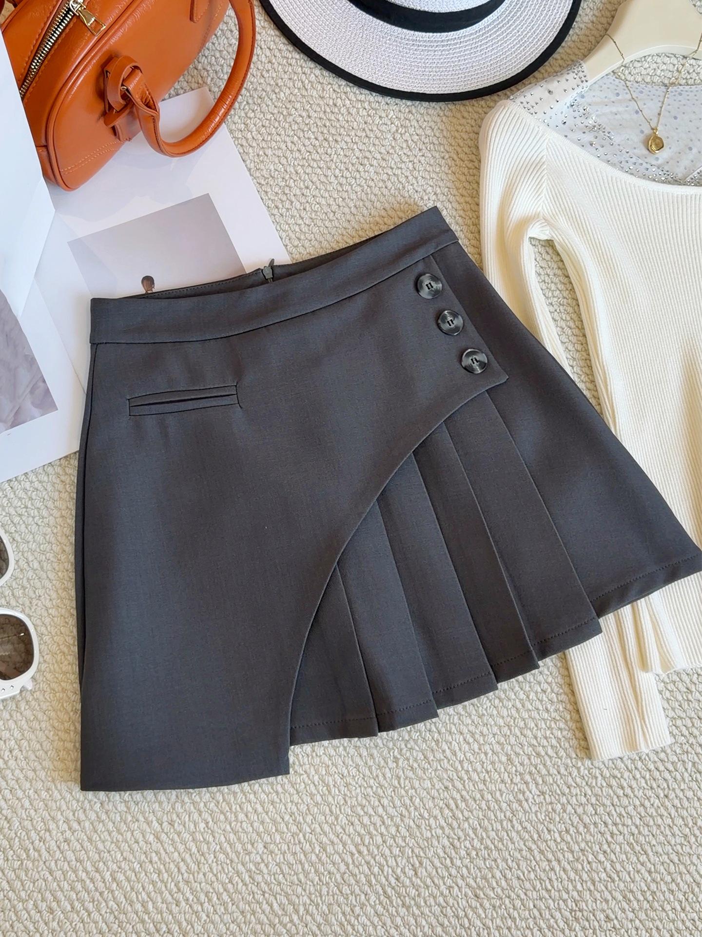 

Маленькая высококачественная серая асимметричная юбка А-силуэта - Женская коллекция Весна/Лето 2026 Extra Large серый