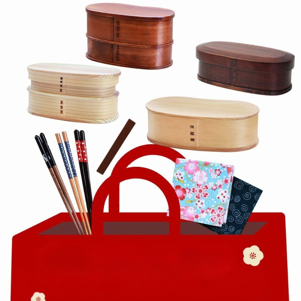 

Miyoshi Lacquerware Shop 2026 Lucky Bag Bentwood Bento Box Trial Debut Set Large Natural Outlet - (4-piece set, Size, Wood) -