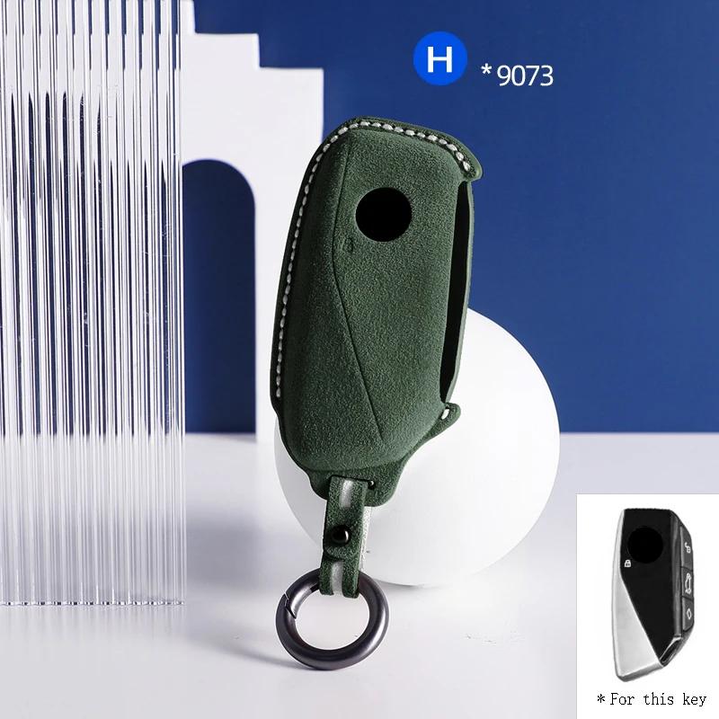 Top Suede Car Key Case Cover Shell Fob For Bmw I7 X7 G07 Lci Ix I20 X1 U11 7 Series G70 G09 Xm U06 G81 M3  Protector Keyless
