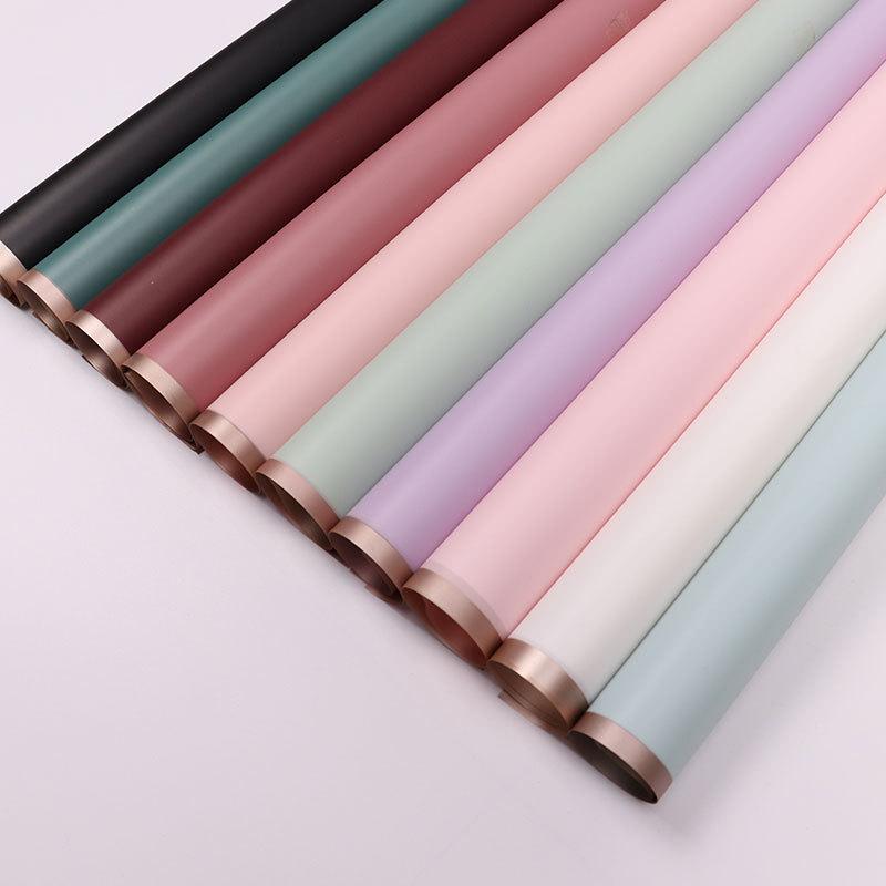 20ks/šarže Golden Border Rose Květinový balicí papír Korejský styl Poloprůhledný Dárkový Květinářství Květinářství Balicí papír