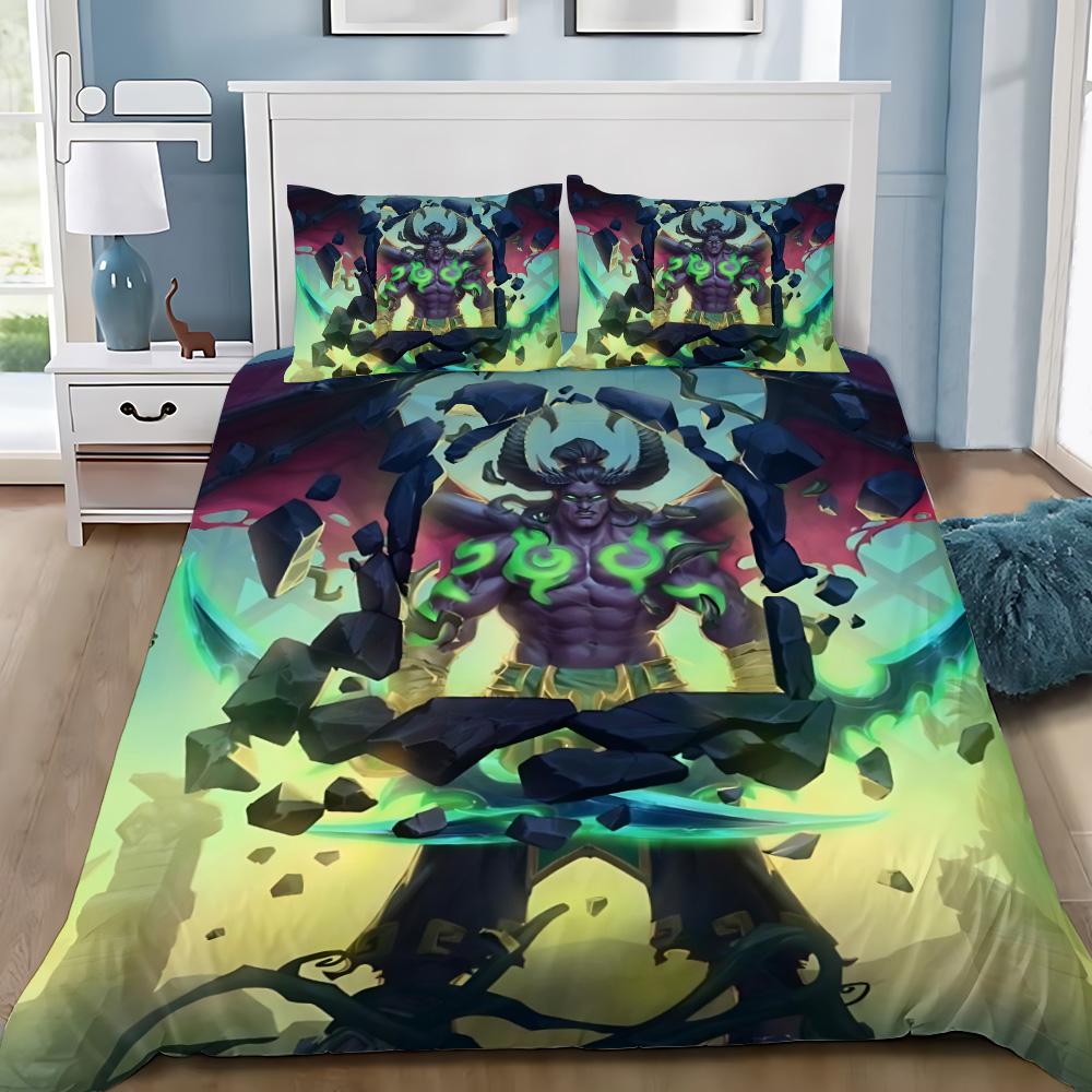 Hot Worlds of Warcrafts Duvet Cover Pillowcase Game Bedding Set Adult Boy Girl Bedroom Decoration Children Gift Single Double