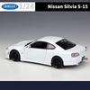 Welly 1/24 Nissan Silvia S15 Alloy Sports Car Model Diecast Metal Racing Vehicles Car Model Simulation Collection Kids Toys Gift