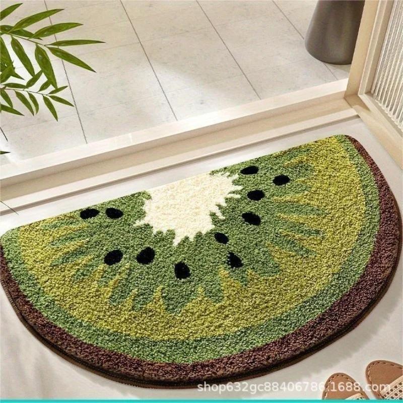 

Wool Fruit Shaped Bath Rug Non Slip Bathroom Mat Soft Decorative Floor Carpet for Bedside Living Room Nursery 40x60Cm
