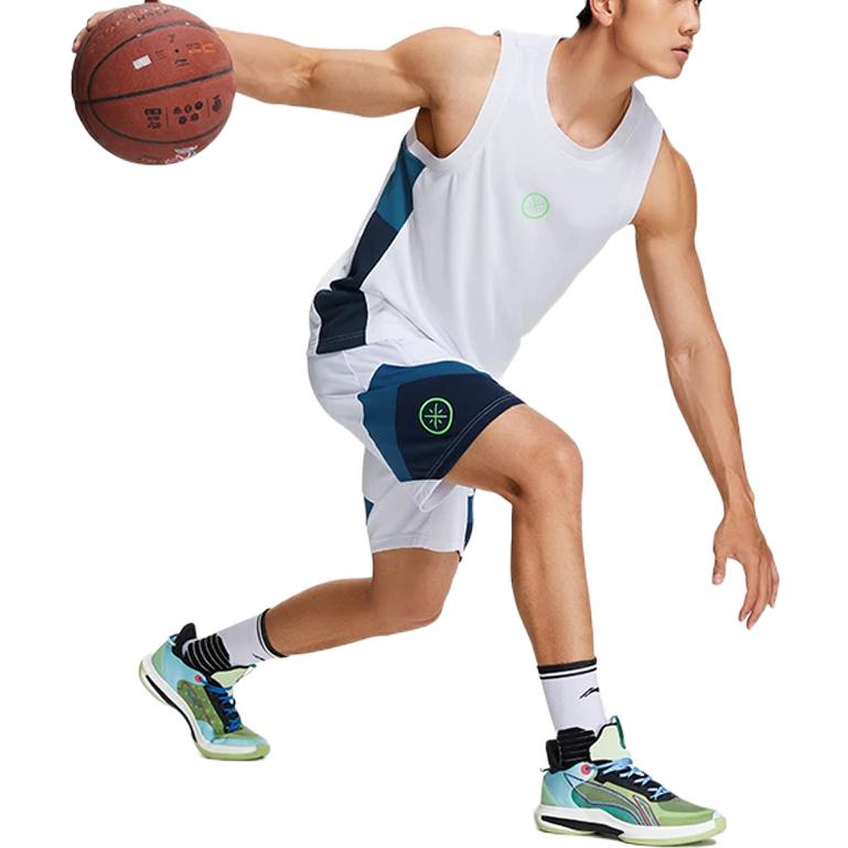 Li-Ning Wade Series Color-Block Letter Logo Print Basketball Vest Men Tops White AAYS041-10