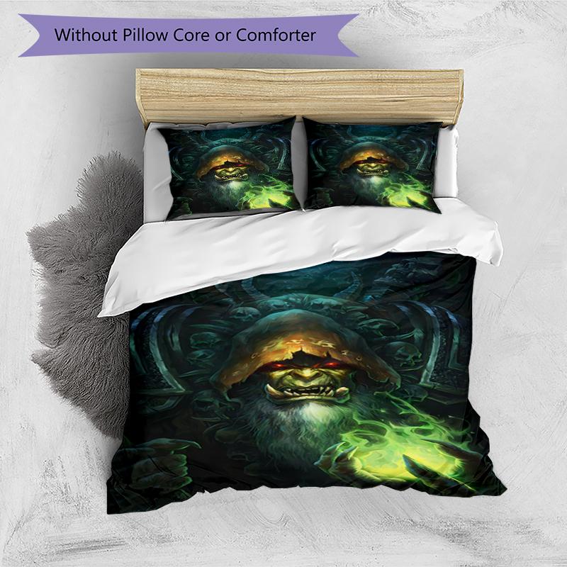 3pcs World of Warcraft Characters2 Pattern Bedding Set Duvet Cover Set Includes Duvet Cover &pillowcases, Perfect All Season Bedroom Decoration & Gift