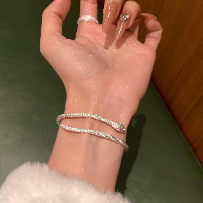 Silver Snake Bracelet Is Adjustable