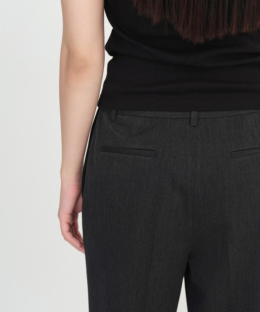 MUSINSA STANDARD WOMAN Women'S Straight Hidden Banding Slacks [Charcoal Gray]