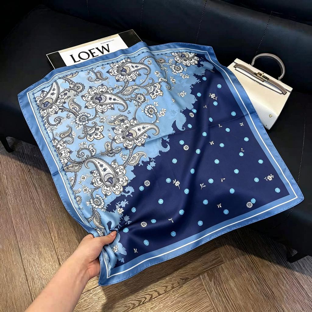 Hong Kong style burgundy printing waist silk scarf belt jeans waist accessories new square scarf fart curtain waist seal
