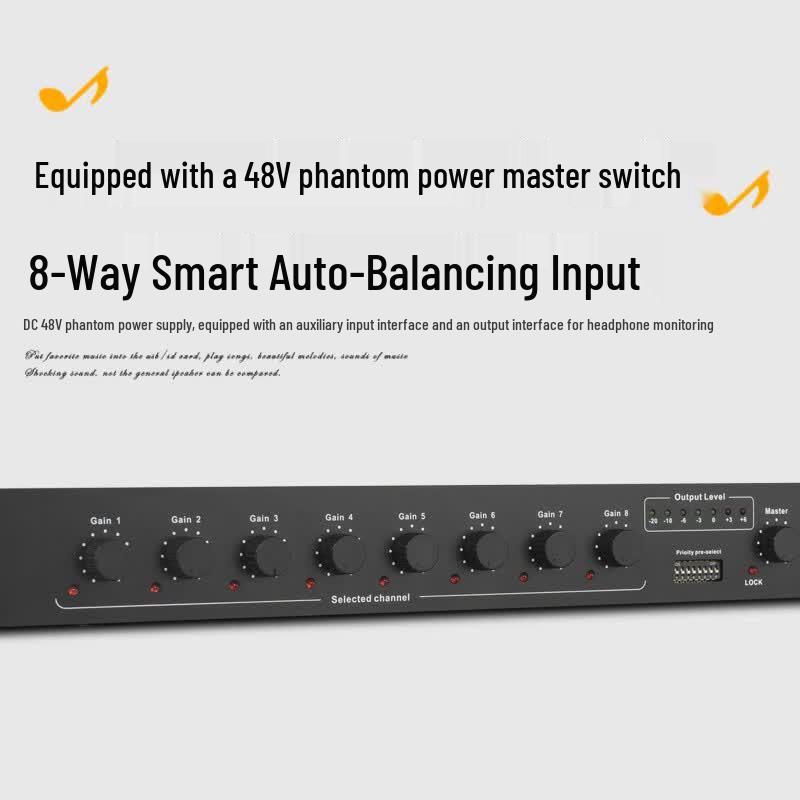 SHILE S-8 8-Channel Wired Conference Microphone Mixer