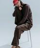 ANNEHEARTS Glen Check Wide Easy Pants_Brown