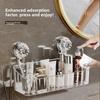 Suction Cup Straight Row Non Perforated Wall Mounted Toilet Detachable Washbasin Bathroom Storage Rack